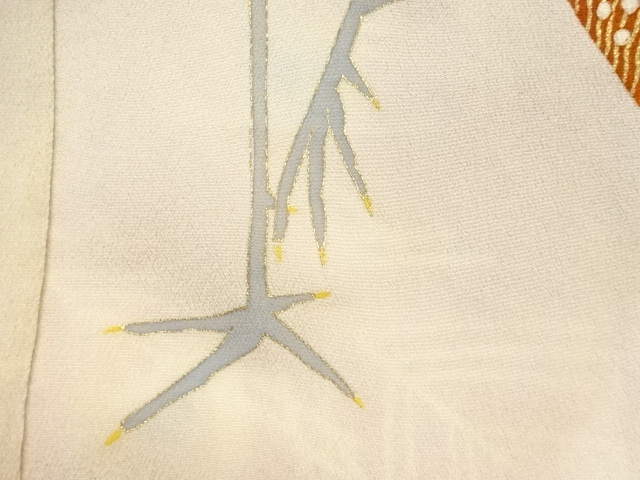  大正ロマン　錦紗孔雀模様五つ紋花嫁衣装振袖・中着セット